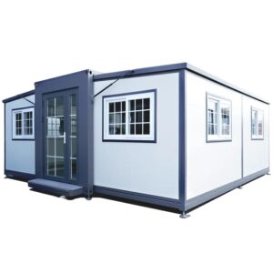 Portable Prefabricated Tiny Home 13x20ft, Mobile Expandable Plastic Prefab House for Hotel, Booth, Office, Guard House, Shop, Villa, Warehouse, Workshop (with Restroom) ? Premium & Durable Design