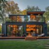 20/40FT Tiny House to Live in, Prefab Home Weather Resistant, Rust Proof Double Story Beach Home to Live in, Double Storey Prefab House with Living Room, Bathroom, Bedrooms, Kitchen and Terrace ? Premium & Durable Design