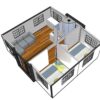 SAA Gray Modern House, 19 x 20 FT, 2 Rooms, 1 Bathroom & 1 Kitchen, Alloy Steel, Foldable Outbuilding ? Light Blue Gray ? Premium & Durable Design - Image 3