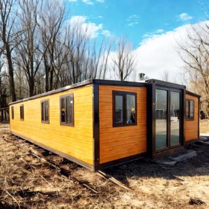 Tiny Homes for Sale Prefab, 20Ft&40Ft Expandable Container House Prefab Tiny Homes with 2 Bedrooms, 1 Fully Equipped Bathroom and Kitchen, 1 Living Room, Mobile Modular House ? Premium & Durable Design